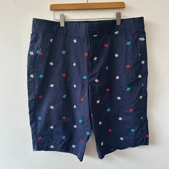 Joan Rivers Pants - Joan Rivers Bermuda Shorts Womens Large Blue Chino Pockets Bumble Bee Embroidery